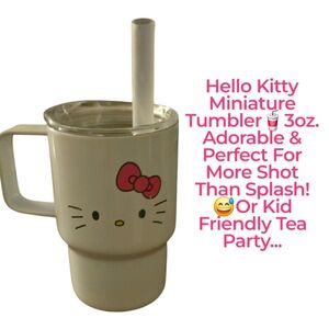 Hello Kitty 3oz. Mini White Tumbler with Straw Nwt